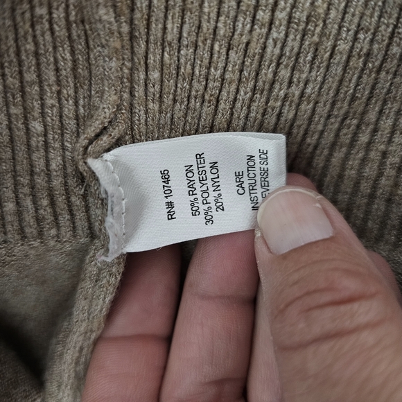 C&K Designs Taupe Lace Detail Crewneck Sweater Size XL - Picture 6 of 7